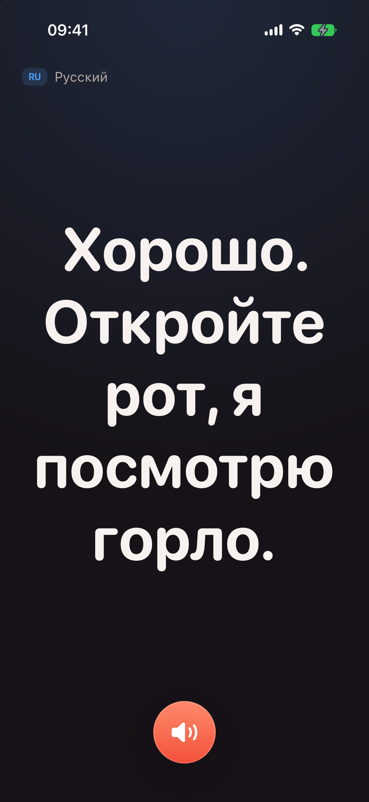 Prevodi, полноэкранный показ перевода — телефон можно развернуть к собеседнику